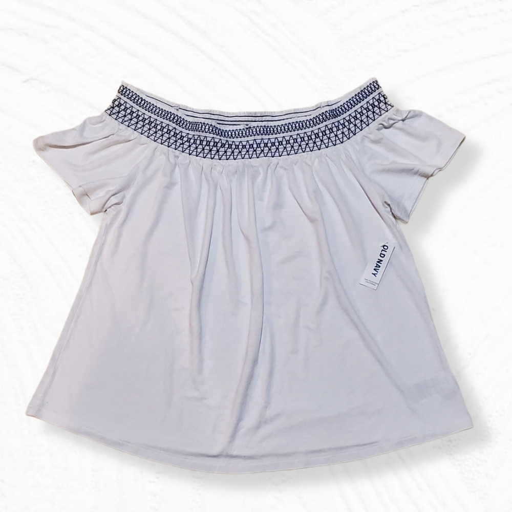 Old Navy | Women's Off the Shoulder White Top | Size Large | NWT | BRAND NEW